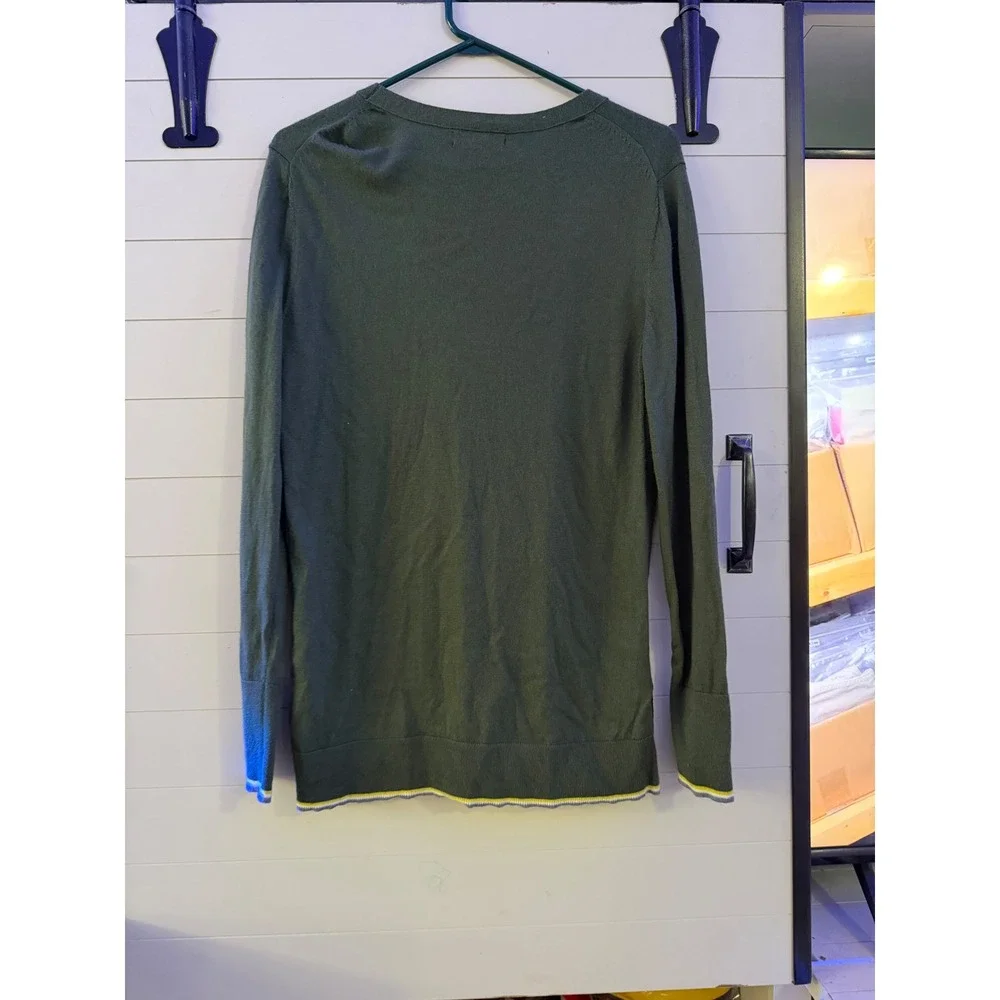 Banana Republic‎ Men's Merino Wool Sweater Medium Green Crewneck Lightweight